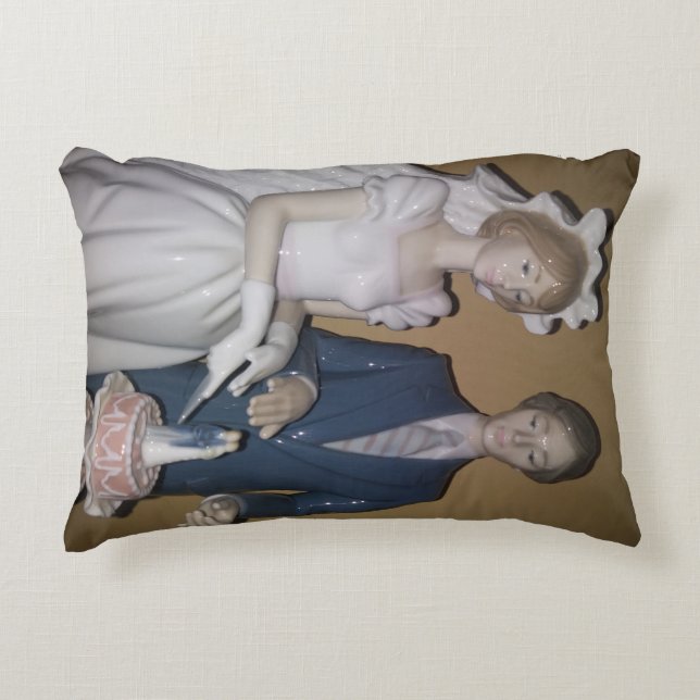Schönes Lladro Wedding Throw Kissen (Vorderseite)