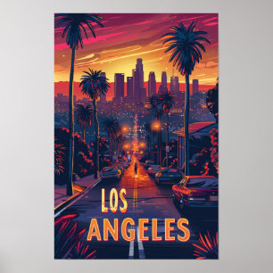 Schönes Los Angeles USA Illustration Reise Poster