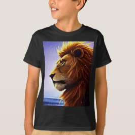 Schönes Löwenportrait auf See Personalisiert Kid T-Shirt