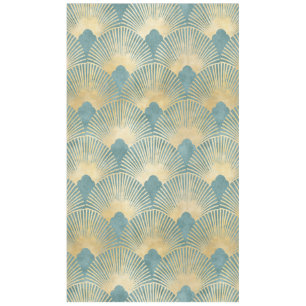 Schönes Lüftermuster, aquamarines Gold, Art-Deco-M Tischdecke