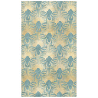 Schönes Lüftermuster, aquamarines Gold, Art-Deco-M Tischdecke