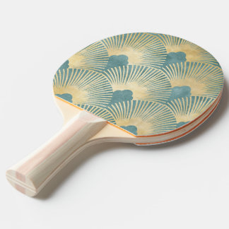 Schönes Lüftermuster, aquamarines Gold, Art-Deco-M Tischtennis Schläger