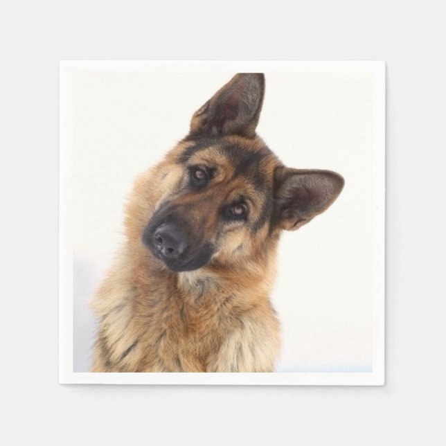 Schönes lustiges deutsches Hirtenportrait Serviette (Vorderseite)