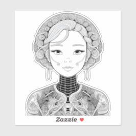 Schönes Mädchen im boho Stil Aufkleber