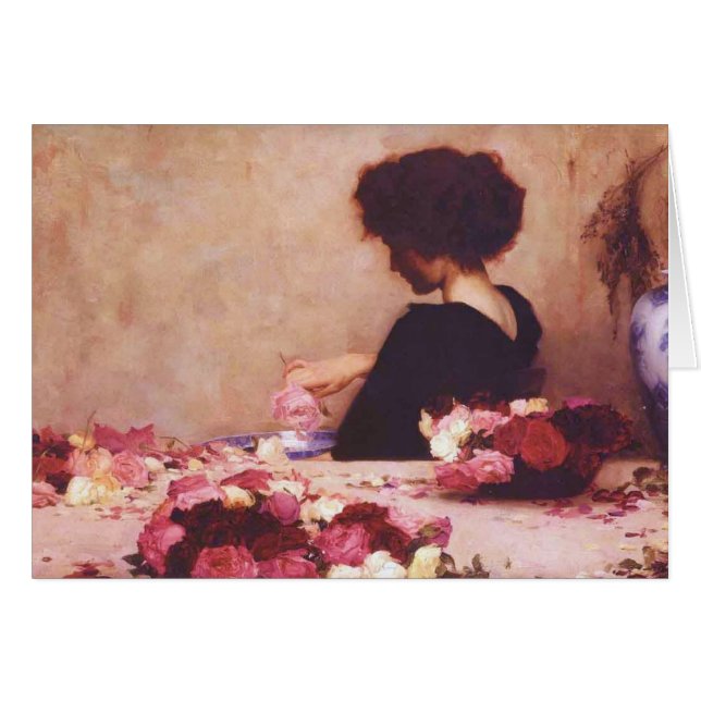 Schönes Mädchen mit Blumen (Vorderseite (Horizontal))