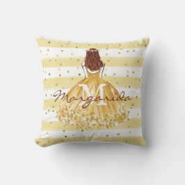 Schönes Mädchen mit Kleid Kissen