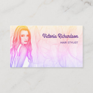 Schönes Mädchen mit Long Blonde Hair Visitenkarte