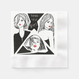 schönes Mädchen Serviette