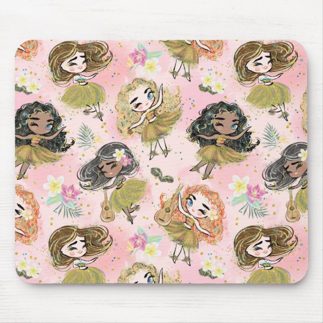 Schönes Mädchen und Blume Mousepad (Vorne)