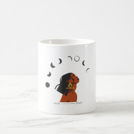 Schönes Mädchen und Mond Kaffeetasse