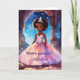 Schönes Mädchen Vollkleid Prinzessin Geburtstag Karte