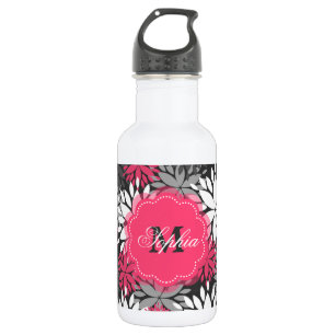 Schönes, Mädchenhaftes, Trendiges Monogramm Blumen Trinkflasche