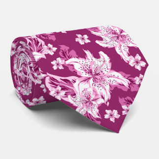 Schönes Magenta-Blumenmuster Krawatte