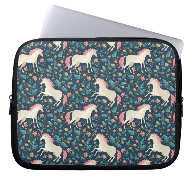 Schönes magisches Einhorn-Muster Laptopschutzhülle (Vorderseite)