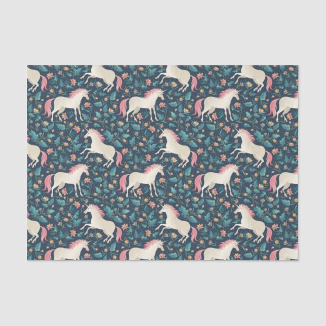 Schönes magisches Einhorn-Muster Seidenpapier (Vorderseite)