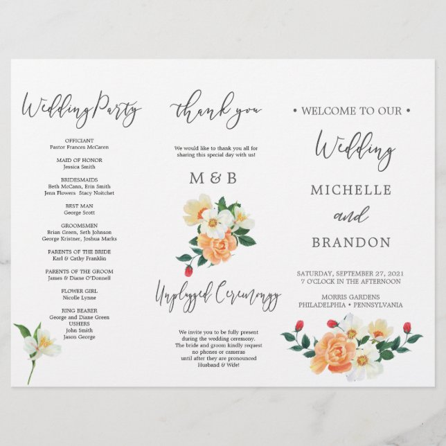 Schönes Magnolische Blume-Eheprogramm Flyer (Vorne)