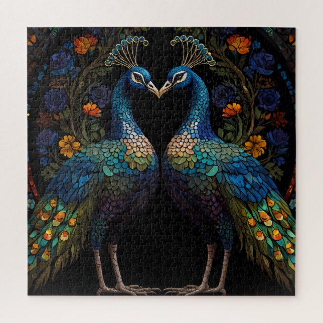 Schönes majestic Peacock Couple Cushion (Vertikal)