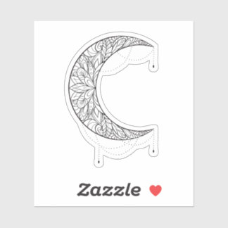 Schönes Mandala Moon Design Pattern Aufkleber