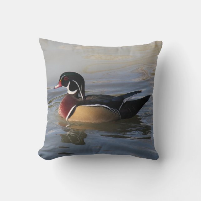 Schönes Mandarinen-Enten-Wurfs-Kissen Kissen (Vorderseite)