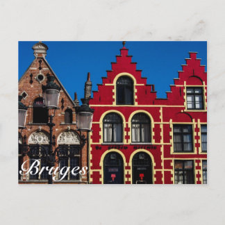 Schönes Markt Quadrat von Brügge-Postkarte Postkarte