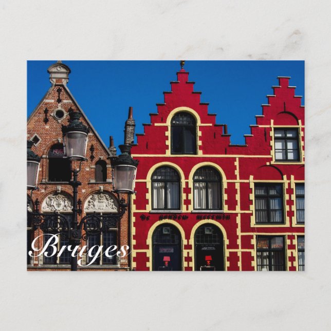 Schönes Markt Quadrat von Brügge-Postkarte Postkarte (Vorderseite)