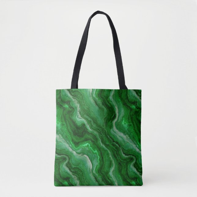 Schönes Marmormuster in Emerald Green Tasche (Vorderseite)