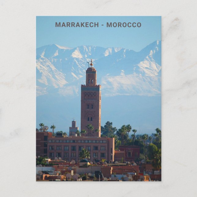 Schönes Marokko Rotes Marrakesch Atlas Gebirge Postkarte (Vorderseite)