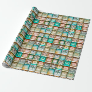 Schönes Mattiertes Glass Snowflake Tiles Muster Geschenkpapier