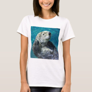 Schönes Meer Otter Niedliches blaues Wasser T-Shirt