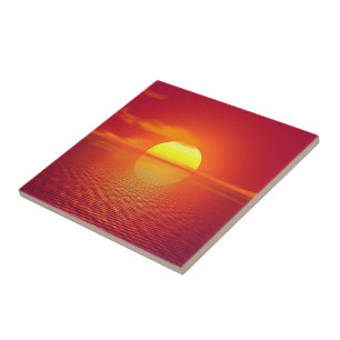 Schönes Meer Sonnenuntergang Fliese