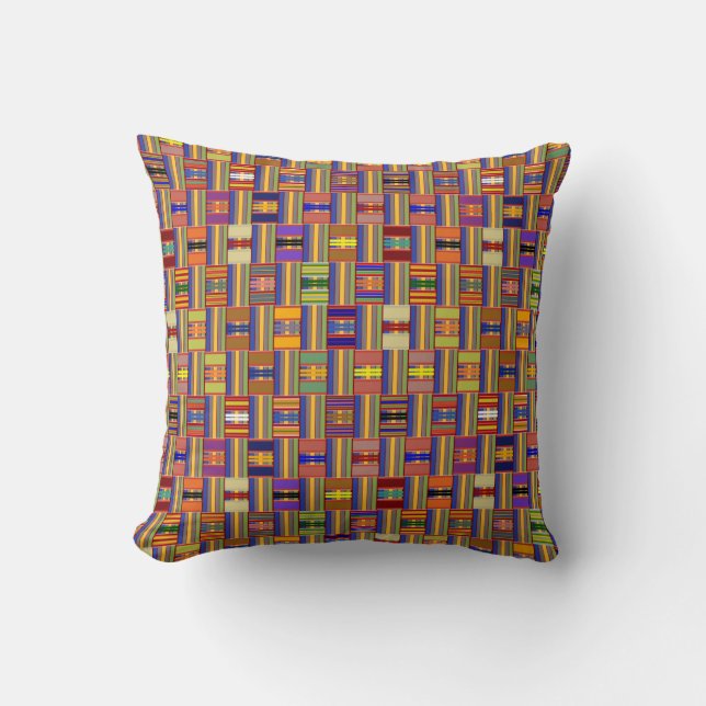 Schönes mehrfarbiges Glas Kente Kissen (Vorderseite)