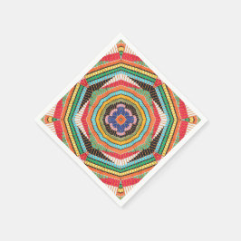 Schönes mehrfarbiges Kente Kaleidoskop Serviette