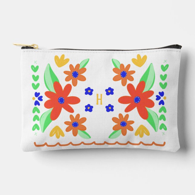Schönes mexikanisches Sticky Monogram Zubehörtasche (Vorderseite)