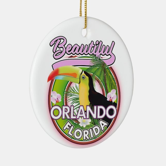 Schönes Miami Orlando Reiselogo Keramik Ornament (Rechts)
