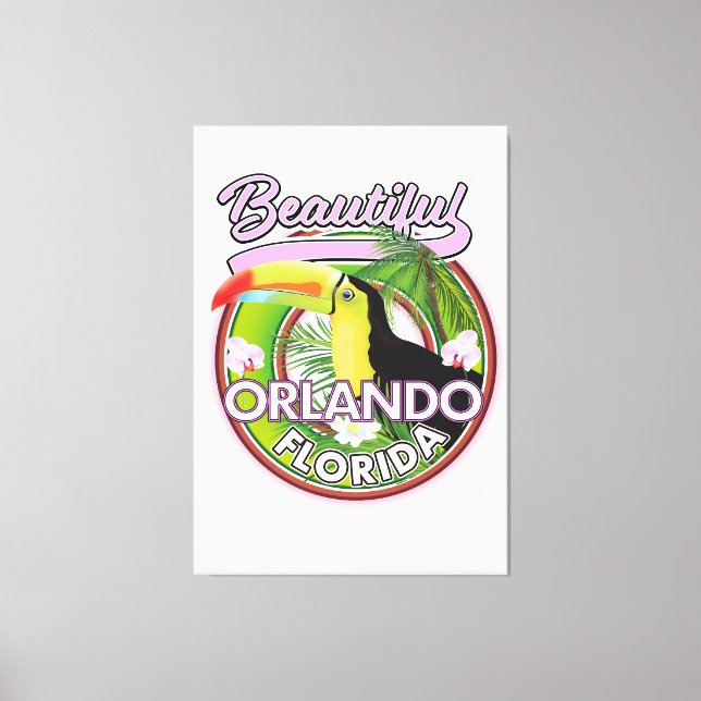 Schönes Miami Orlando Reiselogo Leinwanddruck (Vorderseite)