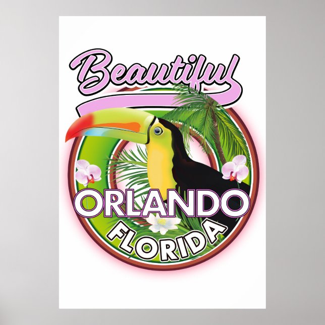 Schönes Miami Orlando Reiselogo Poster (Vorne)