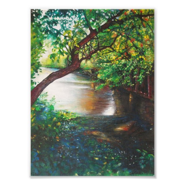 Schönes Michigan River Painting Fotodruck (Vorne)