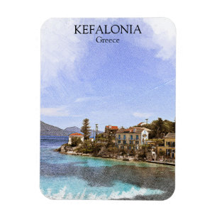 Schönes Minimal Kefalonia Griechenland Malerei Magnet
