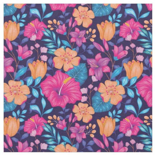 Schönes Mischblumenmuster Stoff (Nahaufnahme)