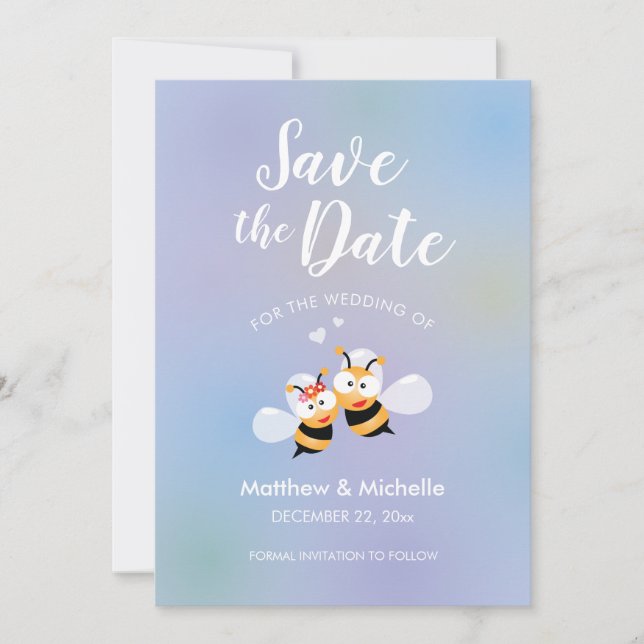 Schönes Mittel, um ein Paar elegante Hochzeit zu s Save The Date (Vorderseite)