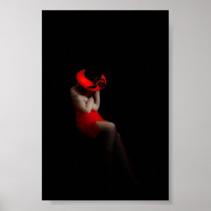 SCHÖNES MODELL IN ROTEM DRESS POSTER