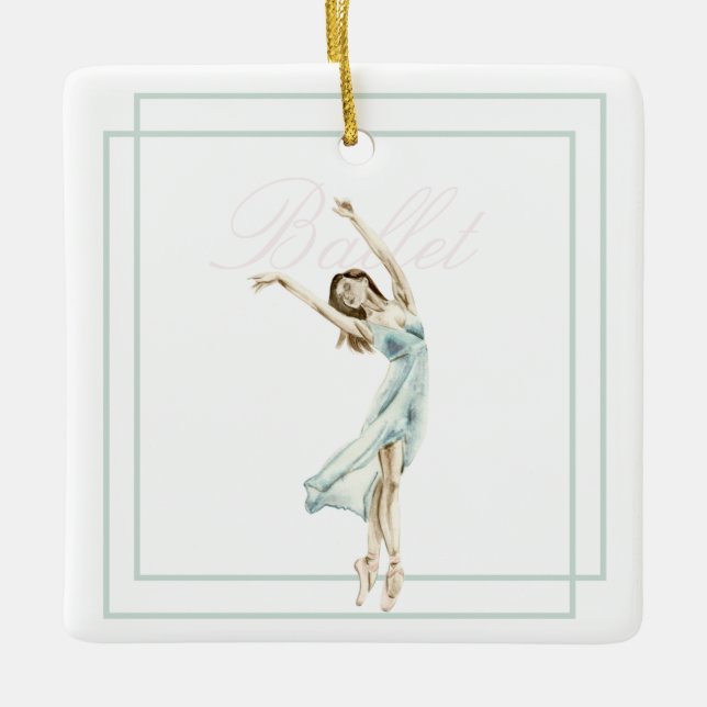 Schönes modernes Ballerina Blau, rosa geometrisch Keramikornament (Vorderseite)