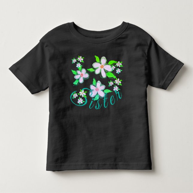 Schönes modernes Blumendesign Kleinkind T-shirt (Vorderseite)