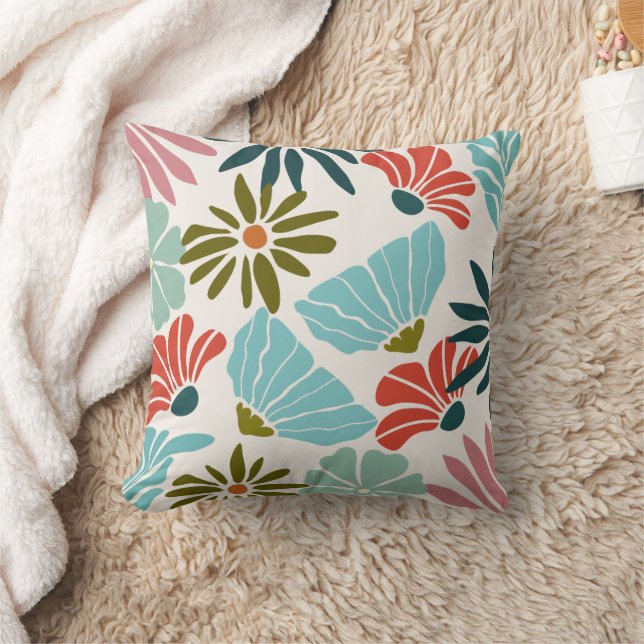 Schönes, modernes Blumenkissen Kissen (Decke)