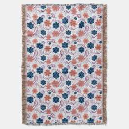 Schönes, modernes Blumenmuster - weiß Decke