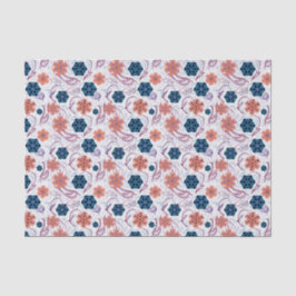 Schönes, modernes Blumenmuster - weiß Seidenpapier
