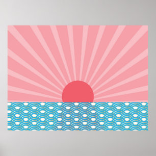 Schönes modernes Design des neuen Jahres Sonnenauf Poster