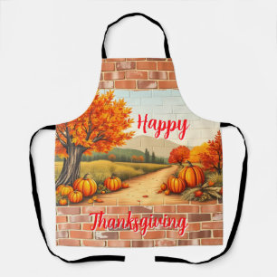 Schönes modernes Happy Thanksgiving im Herbst Schürze