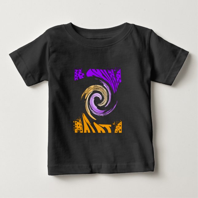 Schönes modernes Kunstdesign: Lila und Goldbrust Baby T-shirt (Vorderseite)