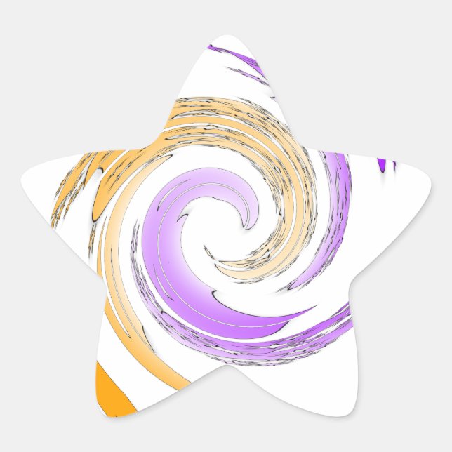 Schönes modernes Kunstdesign: Lila und Goldbrust Stern-Aufkleber (Vorderseite)